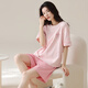 Pyjamas en velours arctique pour femmes pour shorts d'été, coton rond Style Thin Sweet Sweet Pink Home Clothing Ensemble peut être porté à l'extérieur de Z9856 M [recommandé de porter 80-100jin [Jin est égal à 0,5 kg]]]
