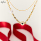 Evely Evely Evely Double Pearle Metal Metal Checklace Light Gold 43cm