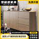 
Luo Jisi 2025 new Nordic log style dining side cabinet modern entrance door entrance cabinet living room storage storage cabinet tea cabinet log color + white size 150cm (E0 multi-layer solid wood)