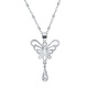 Mingzuan International Platinum Pendant Women's Platinum PT950 Necklace Butterfly Water Drop Shape Pendant Neck Ornament for Girlfriend's Birthday Gift Platinum Butterfly Pendant Approximately 0.83g