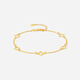 Saturday Lucky Yellow 18K Gold Bracelet Women's Five-Flower Clover Bracelet Birthday Gift C0722082 16+3cm