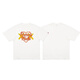 Lee Kids Japoneses Retro Retro English Letras Cartoon Impreso Camiseta suelta de algodón de algodón de bambú de manga corta 3890 White XL