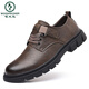 
Woodpecker men's shoes new summer and autumn breathable British style work shoes men's real soft leather thick sole non-slip driving wedding casual leather shoes [9908-casual leather shoes]-Black 44
