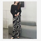 AQFB ENOS YUNDE 2025 Summer New Fashion Art Geometric Casual Browers Retro Классические брюки 50613089 Black Top 5012 55 S-1