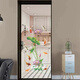 Pegatina de vidrio de la puerta de una sola sala de estar y cocina pegatina corredera de la puerta corredera Pegatina de puertas abiertas Decoración del año nuevo chino Decoración anti-colisión 9274 号