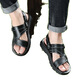 QLTQZQ Kopfschicht Nachahmungsmassage Boden Sandalen Herren -Nachahmung Leder Sommer Fahrs Sandalen Herrenfischerei Beachschuhe Brown 9928 [Kopfschicht] 38