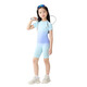 Nickybaby-Radsportanzug Kinderkleidung Kinder Sportanzug Sommer Schnellrocknen Kleidung Sommermädchen im Freien Training Anzug Atmungsfreies kühles Gefühl 17152 Blau und grün Gradienten [Schnelltrocknen und Schweißabsorption] 110/120 [Empfohlene Höhe 105-125 cm]