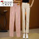 Woodpecker Spring and Automne Small Soft Soft Jeans Women's 2025 Nouveau pantalon droit pantalon à cocktails fumée Pantalon décontracté d'été mince kaki neuf points 3xl 31 132-139jin [Jin est égal à 0,5 kg]