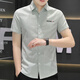 Gy Goldlion [Code cassé pour ramasser la bonne affaire] Summer Min's Slim Shirt Short à manches à manches courtes à manches à manches courtes et à la mode décontractées et polyvalentes Étudiant 844 Kaki 2xl