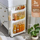 8/9 cm 10cm7 ultra-narrow gap storage trolley minimal storage rack behind bathroom door refrigerator side gap cabinet upgraded to 10cm wide 50 high 2 layers
