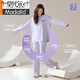 Modal anti-mite pure cotton couple pajamas for women spring and autumn long-sleeved cardigan autumn and winter casual men's home wear suit 7E2694 female-double length M