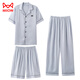 
Catman (MiiOW) summer men's three-piece pajamas ice silk short-sleeved trousers imitation silk 2025 new home clothing men's summer 14902+K15902 L