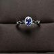 DL 1998 Tanzanite Natural Ring Blue Gemstone Women's S925 Silver Live Mouth Adjustable Big and Small Finger Style Three