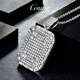GsunG Platinum Moissanite Pendant PT950 Women's Square Luxury Full Diamond Pendant Sweater Chain Men's Pure Platinum Pendant Priced by Gram, Contact Customer Service Before Buying