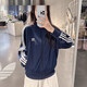 阿迪达斯 （adidas）男女2025夏款经典条纹立领藏青复古夹克外套 IR9893 藏青IR9893 (现货) M