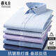 Yager Flaggschiff offizielles Geschäft Langarmiertes Hemd für Herren Frühlings- und Herbst-Baumwoll-nicht-Scenen- und Anti-Falten-Business-Business Formal Striped Plaid Professional Shirt 6626 [blau breites Plaid] 39 Gewicht 125-130jin [Jin gleich 0,5 kg]