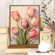 Three-April Tiger Tulip DIY digital oil painting difficult to pass the time to relieve boredom Hand-painted oil painting Living room hanging painting SJ13968 30*40cm stretched thick solid wood inner frame
