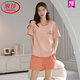 Langsha (Langsha) reines Baumwollsommer-Pyjamas Frauen Pullover Pyjamas Sommer Kurzarmshorts bequem und lässig nach Hause Kleidung Z9856 M [Vorgeschlagen 80-100jin [Jin gleich 0,5 kg] tragen]
