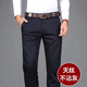 Siete lobos de algodón de seda algodón de verano de los pantalones casuales de hombres delgados de los hombres heterosexuales de los pantalones de mediana edad y ancianos Padres Spring and Autumn Men's 6223 Black and Blue [Spring and Autumn Style] 29 Two Foot Dos
