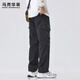 Mark Huafei American workwear trendy brand men's pants 2025 new spring and summer loose straight casual pants L black