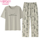 
Modal 2025 new pajamas for women in summer pure cotton short-sleeved trousers can be worn outside casual comfortable and cool home clothing set YZT9721 M [recommended to wear 80-100Jin [Jin equals 0.5 kg]]