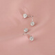 沄汧999 sterling silver earrings earrings birthday gifts for girls 2025 new temperament high-end jewelry silver jewelry S999 spiral rod full diamond ball earrings pair