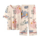 Modal Anzug Pyjama Frauen Sommer 2025 Neues reines Baumwollstil Lose kurzärmelige Kumpelhosen Zwei-teiliger Student Frühling und Herbst D679 Kurzärärmelte Hosen M Damen Gewicht 70-95 Jin [Jin gleich 0,5 kg]