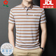 MONTAGUT short-sleeved T-shirt men's French high-end mulberry silk summer 2025 new middle-aged daddy suit striped lapel Polo a829-red M m 165 suitable for 100-115Jin [Jin equals 0.5 kg]