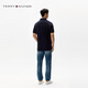 Tommy Hilfiger spring and summer men's piqué mesh breathable business casual trendy multi-color short-sleeved lapel T-shirt POLO shirt classic and versatile navy blue FAP XL (recommended 165-180Jin Jin equals 0.5 kg)