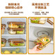 Glass lunch box for office workers, transparent crisper with lunch box divider, large-capacity meal bowl, microwaveable and refrigeratorable, medium round 660ml