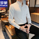 Romon French Large Collar Shirt Men's Long Manches 2025 Nouvelle chemise blanche en collier de tortue d'été pour hommes haut de gamme et beau 6623 m (90-106jin [Jin est égal à 0,5 kg])))