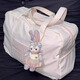 
Travel bag for women, large capacity luggage bag storage bag for short distance handbag, high appearance, portable bag for delivery, pink [double insert bag on the front side] no pendant 16L [can be boarded for free]