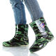 Geufan-Regenschuhe Herren-Rindfleischehne-Stiefel mit mittlerer Karten mit mittlerer Karten mit niedriger Karten-Kurzkarte Anti-Rutsch-Blatt-Blatt-Blatt-Tarnung wasserdicht und kräftig-resistentes Tarnwasserschuhe 9928-Kartenkartenkarten ohne Baumwolle 36 #