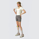 
Instant Shanye Monterest retro 7A antibacterial tennis sports polo shirt solid color slim short-sleeved women's style gardenia white S (WS)