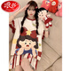 Langsha hellokitty pajamas women's pure cotton 2025 new summer short-sleeved thin style junior high school students fat MM home clothes Z-9922 XXL [recommended 135-155Jin [Jin equals 0.5 kg]] All size