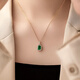 COASZE yellow 18K gold emerald colored gemstone pendant necklace women's diamond Chinese Valentine's Day gift for girlfriend and wife 18K yellow gold emerald pendant (about 70 minutes)