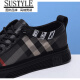 Sustyle International Luxury High-End Brand 2025 Nuevos zapatos de tablero a cuadros de cuadros de moda Avalables Sports y zapatos informales de suela y zapatos casuales 9913 Negro Single 37