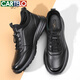 CARTELO men's shoes spring and autumn cowhide comfortable dad shoes business sports casual men's leather shoes 5210 black 40