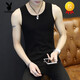 
Playboy (PLAYBOY) Men's summer pure cotton vest thin tight elastic fitness vest sleeveless sports T-shirt solid color base shirt 6296 gray solid color XL 120-135Jin [Jin equals 0.5 kg]