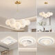 
LED living room main lighting restaurant Nordic creative cream style chandelier bedroom ceiling lamp whole house combination package 0W 0 internal suitable 0lm 9734-black 7 head three colors