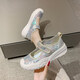 Women's shoes 2025 summer new breathable and lightweight Mary Jane Velcro one foot thick sole anti-slip slow step mother's shoes YGNX-677 blue 35