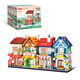 Building blocks Chinese toys children's puzzle assembly street scene house boy plugging model building puzzle gifts 4 Nordic towns (1098 particles)