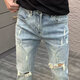 Chenni American Rispped Jeans Men's New Fashion Brand Fashion Light Luxury Stretch Slim pantalones delgados 9866 28