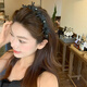 Jiao Xuefei simple bow rhinestone mesh headband hair accessories face wash hair pressure headband with teeth anti-slip women's high skull new style