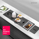
Assas Cup Washer Sink Middle Island Bar Small Single Tank Stainless Steel Nano Black Invisible Kitchen Washing Basin 6227NX-Set 1-No Faucet
