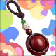 
Shilai Yuanzhuan keychain pendant small leaf red sandalwood wood texture mahogany pendant men and women hanging ornament pendant [rotable] sandalwood keychain