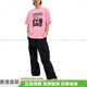 CoaCH (COACH) cat logo letter printed round neck short-sleeved T-shirt for men and women same style pink fashionable lightweight versatile trend pink M