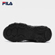 FILA Official Men's Shoes FLUID 6 Retro Sports Shoes 2025 Winter New Cat Claw 6th Generation Casual Dad Shoes Black/Shadow Black Gray-BD 42