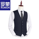 罗蒙（ROMON）男士西装马甲2025商务套装职业背心新郎伴郎结婚坎肩兄弟团西服夹 灰色马甲+西裤 2XL 体重150-165斤