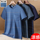 
Dad wears a cool summer ice silk cotton short-sleeved T-shirt for middle-aged and elderly people round neck real pocket tops middle-aged men's clothing 693 Navy Blue One size 165/S (recommended 110Jin [Jin equals 0.5 kg] or less)